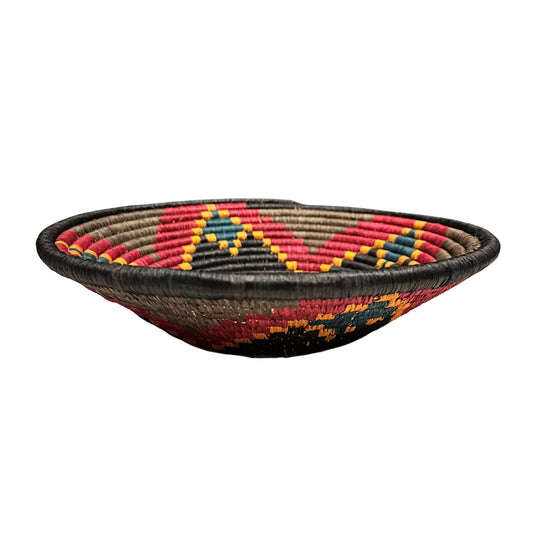 Ugandan Raffia Basket (Medium) Pattern 6 - Pearl Africa